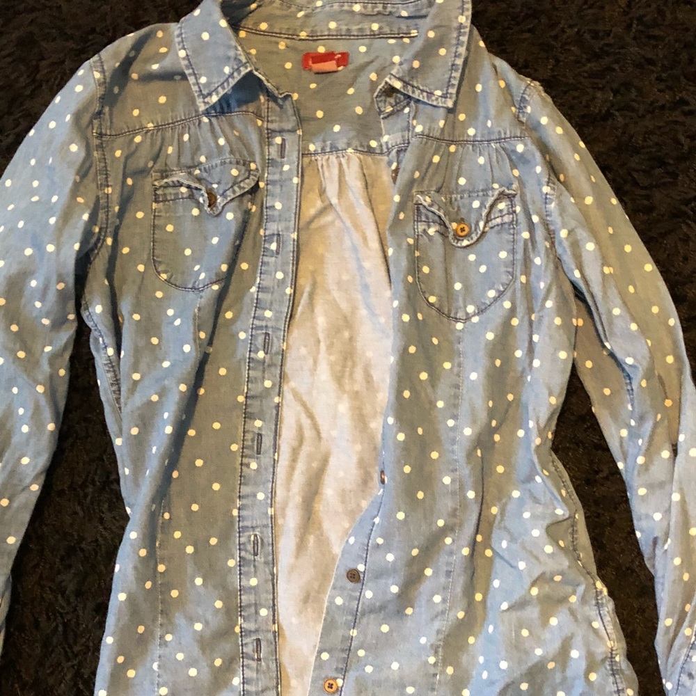 Polka dot button up shirt